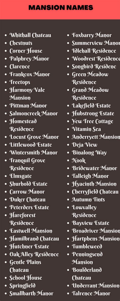 Occult manor names